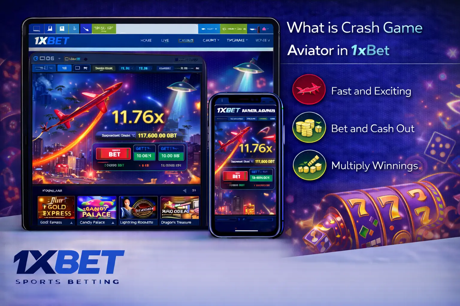 How the Aviator crash game works on 1xBet