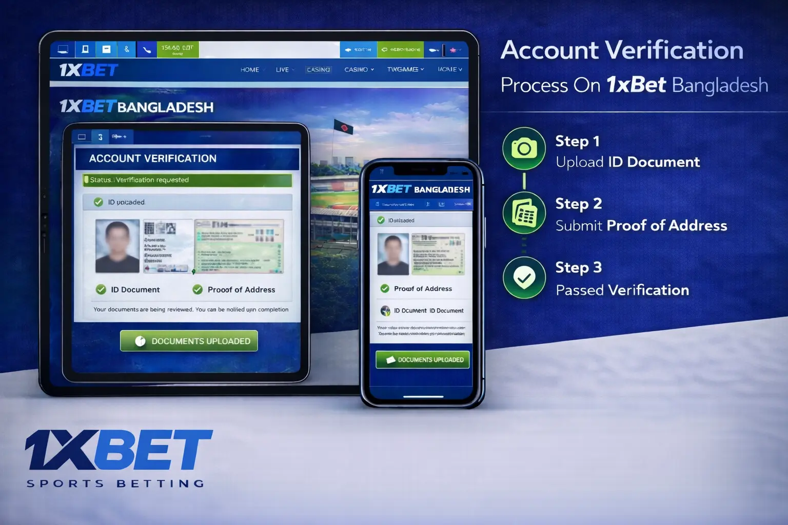 Account Verification Process On 1xBet Bangladesh