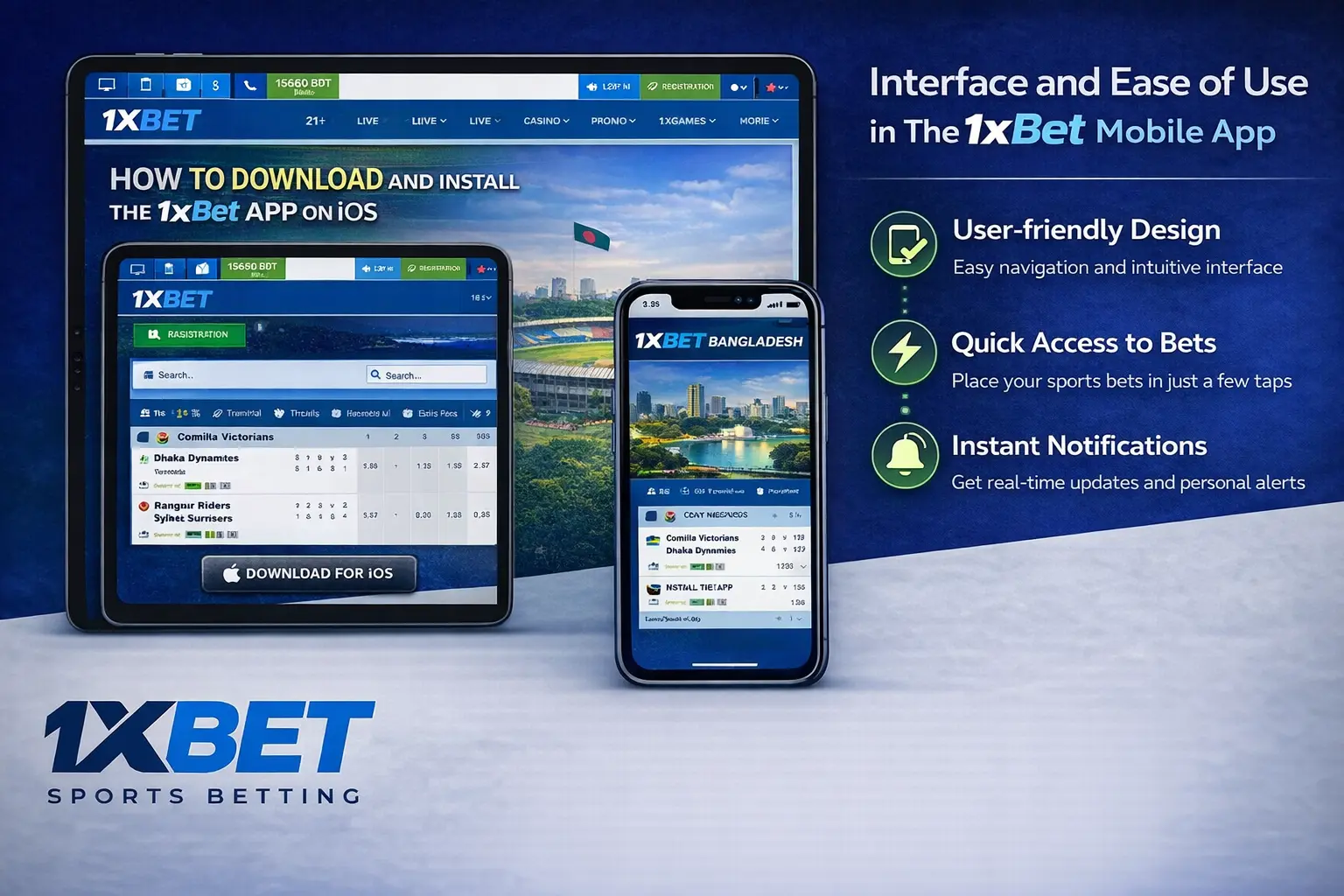Interface and Ease of Use in The 1xBet Mobile App