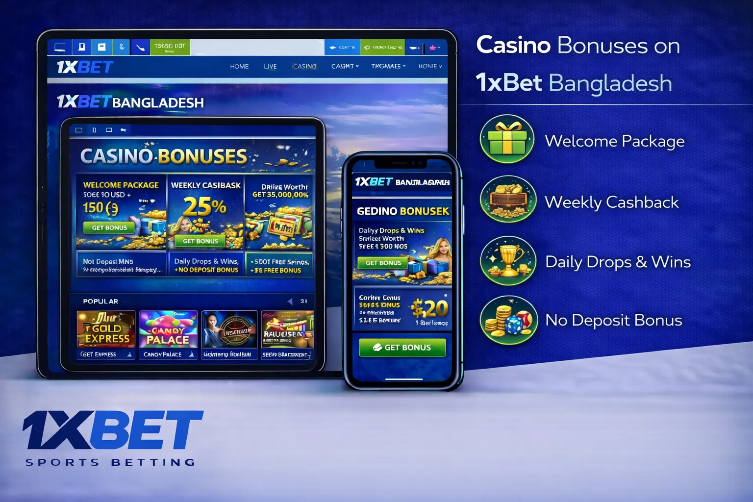 Casino Bonuses on 1xBet Bangladesh